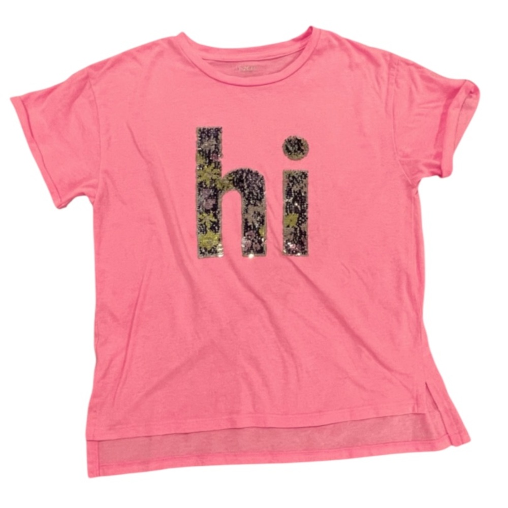 Arizona Jean Co. Pink “Hi” Sequin Shirt